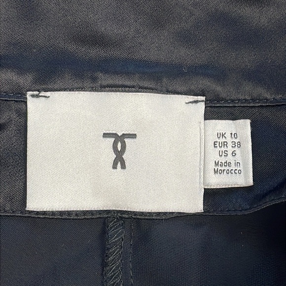 New Topshop Slash Wide Leg Cutout Satin Pants In Black Limited Edition Sz 6 - Picture 8 of 14